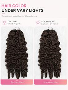 Boho Braids S4 Highlight Burmese Curly Unfelt Wig Crochet Human Hair Extensions Feather Crochet Hair For Miracle Knots Soft Fluffy Texture Lightweight Natural Looking Easy Installation Time Saving Styling Reusable Hair Extensions 16-24 Inch - S4 - View 6