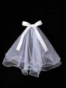Pet Wedding Dress & Headband Set For Cats & Dogs - White - View 2