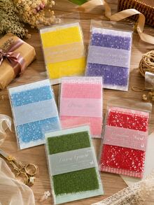15Pcs Textured Scrapbook Paper & Mesh Fabric Combo Pack, Assorted Specialty Craft Paper For Scrapbooking Journaling Bullet Journal Mixed Media Collage Card Making Decorations - Multicolor - View 11