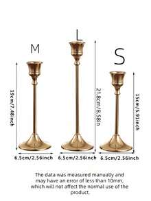 Polished Metal Candle Holder Set - Elegant Table Centerpiece For Weddings, Mother's Day, Halloween, Christmas & Thanksgiving. Versatile Home, Hotel & Party Decor. Perfect Autumn Room Accent & Gift Idea (Candles Not Included). - multicolor - View 5