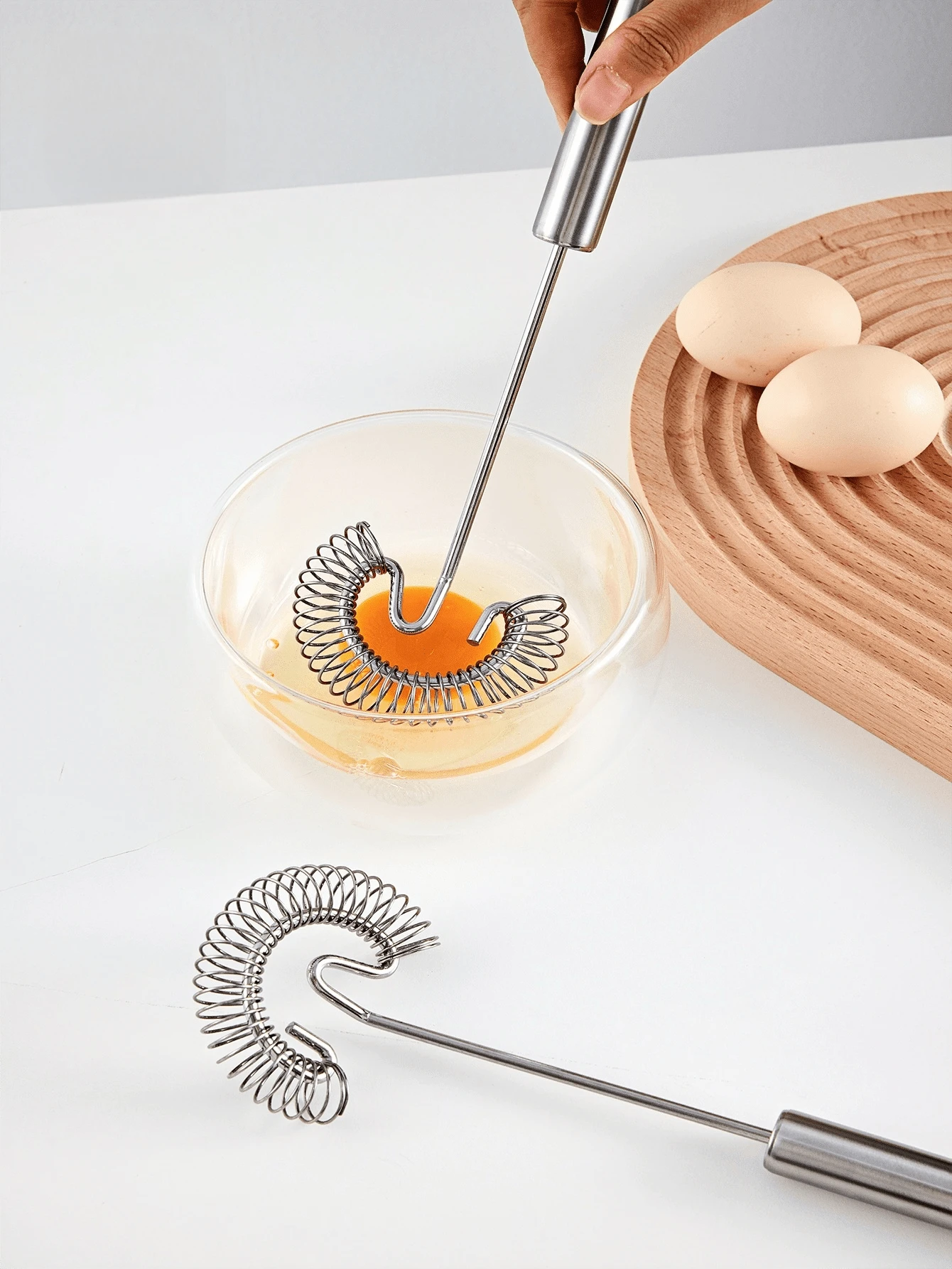 Haus Hana 1pc Stainless Steel Whisk, Multifunction Egg Beater For Kitchen - Silver - View 1