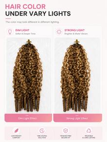 Boho Braids S4/27 亮色捲髮未氈化鉤編真人髮接髮 羽毛鉤編髮適用於 Miracle Knots 柔軟蓬鬆質感 輕盈自然外觀 易安裝 可重複使用 16-24 英吋 - S4/27 - 查看 7
