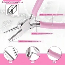 Round Nose Plier-Available In Various Sizes Including 1.5mm, 2.25mm, And Round Nose Pliers. The Round Nose Design And Ergonomic Handle Provide A Comfortable Grip, Making It Convenient. Compatible For Use With 18-26 Gauge Craft Wire. - pink - View 3