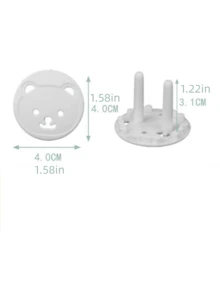 5/10/20/30Pcs Thickened Round Bear Shape Outlet Plug Covers, Anti-Electric Shock Socket Safety Protector Caps For Power Strip - multicolor - View 3