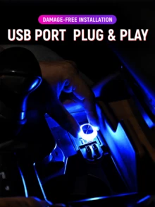 Teckwe 1 Oval USB Car Ambient Light, Mini LED Ambient Light, Car Interior Decorative Light, Home & Car Accessories. - one size fits all - View 3