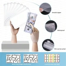 预算活页夹现金信封用于预算钱财整理器现金钱信封用于现金皮革 A6 预算活页夹带拉链信封，波西米亚风 - 彩色 - 查看 7
