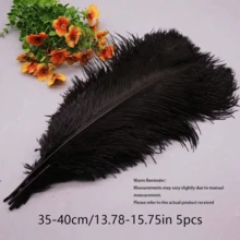 5pcs 20-40cm Artificial Ostrich Feathers, Black And White, DIY Craft Decorative Feathers, Suitable For Christmas, Weddings And Gift Packaging - multicolor - View 11