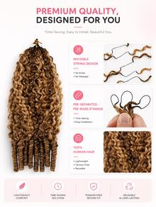 Boho Braids S4/27 亮色捲髮未氈化鉤編真人髮接髮 羽毛鉤編髮適用於 Miracle Knots 柔軟蓬鬆質感 輕盈自然外觀 易安裝 可重複使用 16-24 英吋 - S4/27 - 查看 6