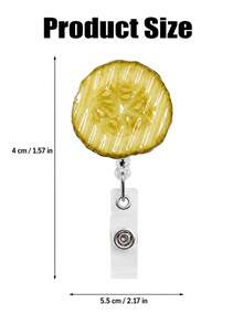 superFUNNYmarket 1/2pcs Funny Pickle Retractable Badge Reel, Cute Pickle Slice ID Badge Holder With Clip, Portable Name Tag Card Reel For Nurse, Teacher, Office Worker, Student, Work Badge & Daily Use - multicolor - View 3