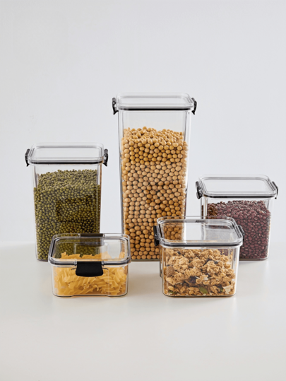 Haus Hana square kitchen storage jar, clear food storage box 1pc