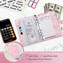 预算活页夹现金信封用于预算钱财整理器现金钱信封用于现金皮革 A6 预算活页夹带拉链信封，波西米亚风 - 彩色 - 查看 6