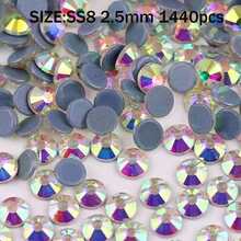 DMC Round SS6- SS50 2mm-10mm Clear And Crystal AB High Quality Hotfix Stones Hot Fix Rhinestone Glitter Flatback Crystal Strass Iron On Rhinestones For Garment Sewing & Fabric Dress Bag Shoes Decorations - Black and White - View 13