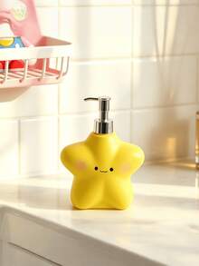 1PC Cute Star Design Liquid Soap Dispenser Pump Bottle Plastic Multifunctional For Bathroom Kitchen Lotion Hand Wash Container Home Decor Desk Ornament Housewarming Gift, Travel Bottle Set - View 5