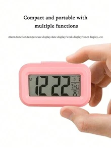 LED Square&Round Alarm Clock,New Popular Ins Style Student Alarm Clock, New Electronic Clock With Smart, Multi-Function. Soft Light Eye Protection, Romantic Night Lighting. Batteries Not Included, Requires 2 AA Batteries. - Multicolor - View 6