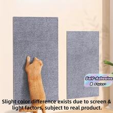 1pc Self-Adhesive Cat Scratching Pad For Furniture Protection - Wall-Mounted, Floor And Corner …Horizontal Cat Scratching Pad, Indoor Cat Scratching Board For Carpet And Hard Floor - 30*100cm - View 2