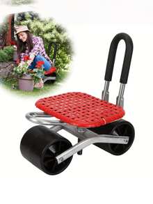 1PC Garden Cart With 360 Degree Swivel Wheels Adjustable Height Rolling Mobile Planting Seat Stool Durable Sturdy Material For Gardening Farming Outdoor Work Plant Lovers Lawn Chair Tool Gift - A - View 8