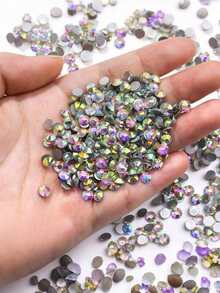 DMC Round SS6- SS50 2mm-10mm Clear And Crystal AB High Quality Hotfix Stones Hot Fix Rhinestone Glitter Flatback Crystal Strass Iron On Rhinestones For Garment Sewing & Fabric Dress Bag Shoes Decorations - Black and White - View 5