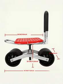 1PC Garden Cart With 360 Degree Swivel Wheels Adjustable Height Rolling Mobile Planting Seat Stool Durable Sturdy Material For Gardening Farming Outdoor Work Plant Lovers Lawn Chair Tool Gift - A - View 3