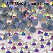 DMC Round SS6- SS50 2mm-10mm Clear And Crystal AB High Quality Hotfix Stones Hot Fix Rhinestone Glitter Flatback Crystal Strass Iron On Rhinestones For Garment Sewing & Fabric Dress Bag Shoes Decorations - Black and White - View 18