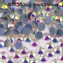 DMC Round SS6- SS50 2mm-10mm Clear And Crystal AB High Quality Hotfix Stones Hot Fix Rhinestone Glitter Flatback Crystal Strass Iron On Rhinestones For Garment Sewing & Fabric Dress Bag Shoes Decorations - Black and White - View 11