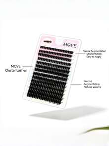 14 Rows D Curl Lightweight Lash Clusters Fluffy Soft Individual Lashes DIY Eyelash Extension Natural Volume Look Reusable For Daily Party Makeup Gift Beauty Tool - D - View 2