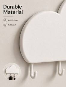 Madebyblanc Cloud Shaped Wall Mount Key Holder, No Drill Self Adhesive Entryway Storage Hook Rack, Multi-Hook Wall Organizer For Keys Hair Accessories Small Daily Goods, Minimalist Wall Decor Hanging Rack For Hallway Bedroom Desk Household Storage Arrangement - Multicolor - View 4