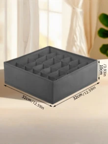 1pc LargeCapacity MultiCompartment Foldable SpaceSaving Portable Sturdy Durable Versatile Grey UnderwearOrganizer Closet Wardrobe Storage Divider Box For Socks Ties Home Decor Autumn Fall Festival Decoration Bedroom Room Dormitory Apartment - Grey - View 2