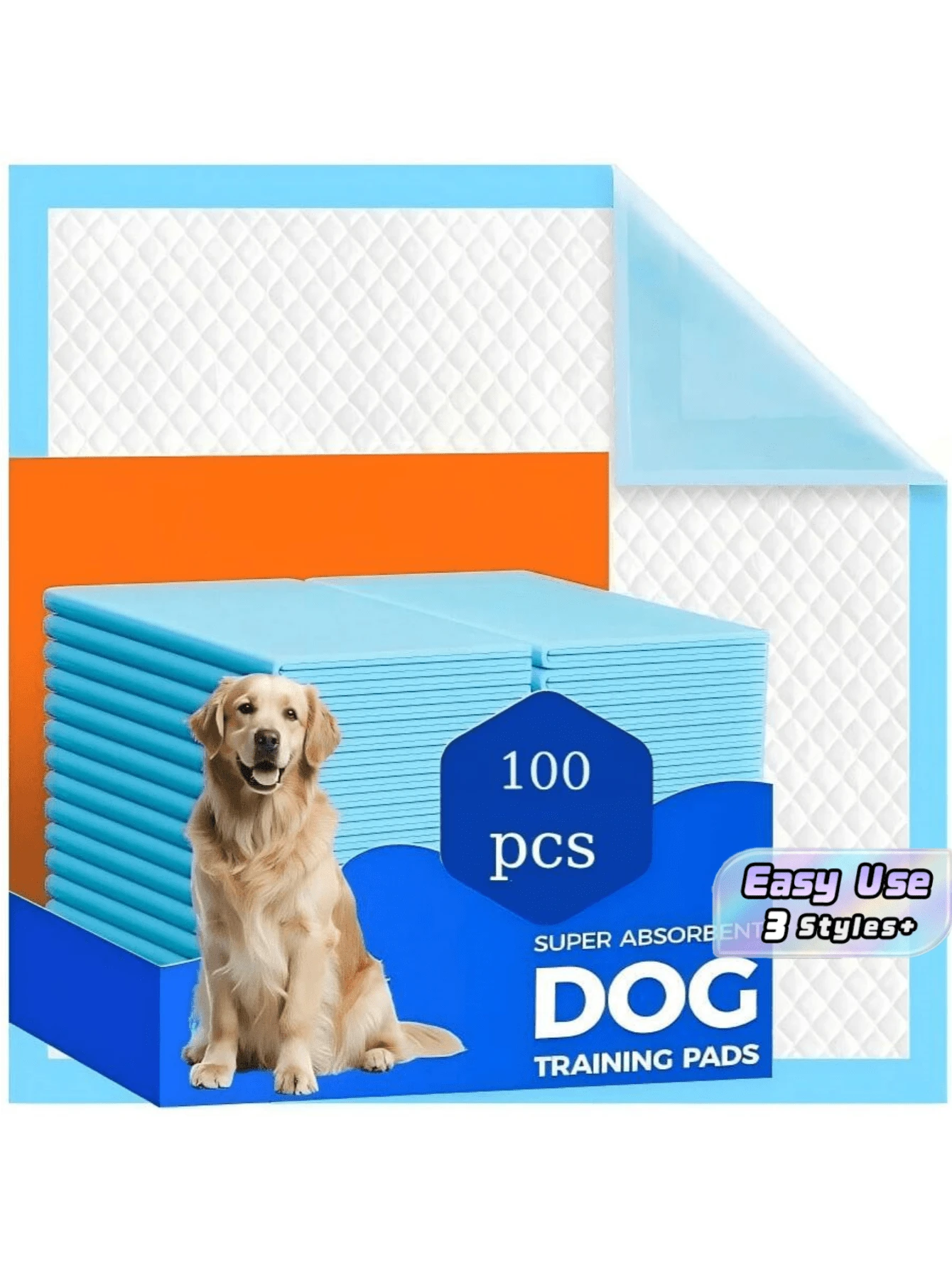 100-Count Pet Pads, Thickened Super Absorbent Disposable Dog Potty Training Pads, Leak-Proof & Odor-Eliminating Cat Liner Pads - one-size - View 1