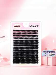 14 Rows D Curl Lightweight Lash Clusters Fluffy Soft Individual Lashes DIY Eyelash Extension Natural Volume Look Reusable For Daily Party Makeup Gift Beauty Tool - D - View 1