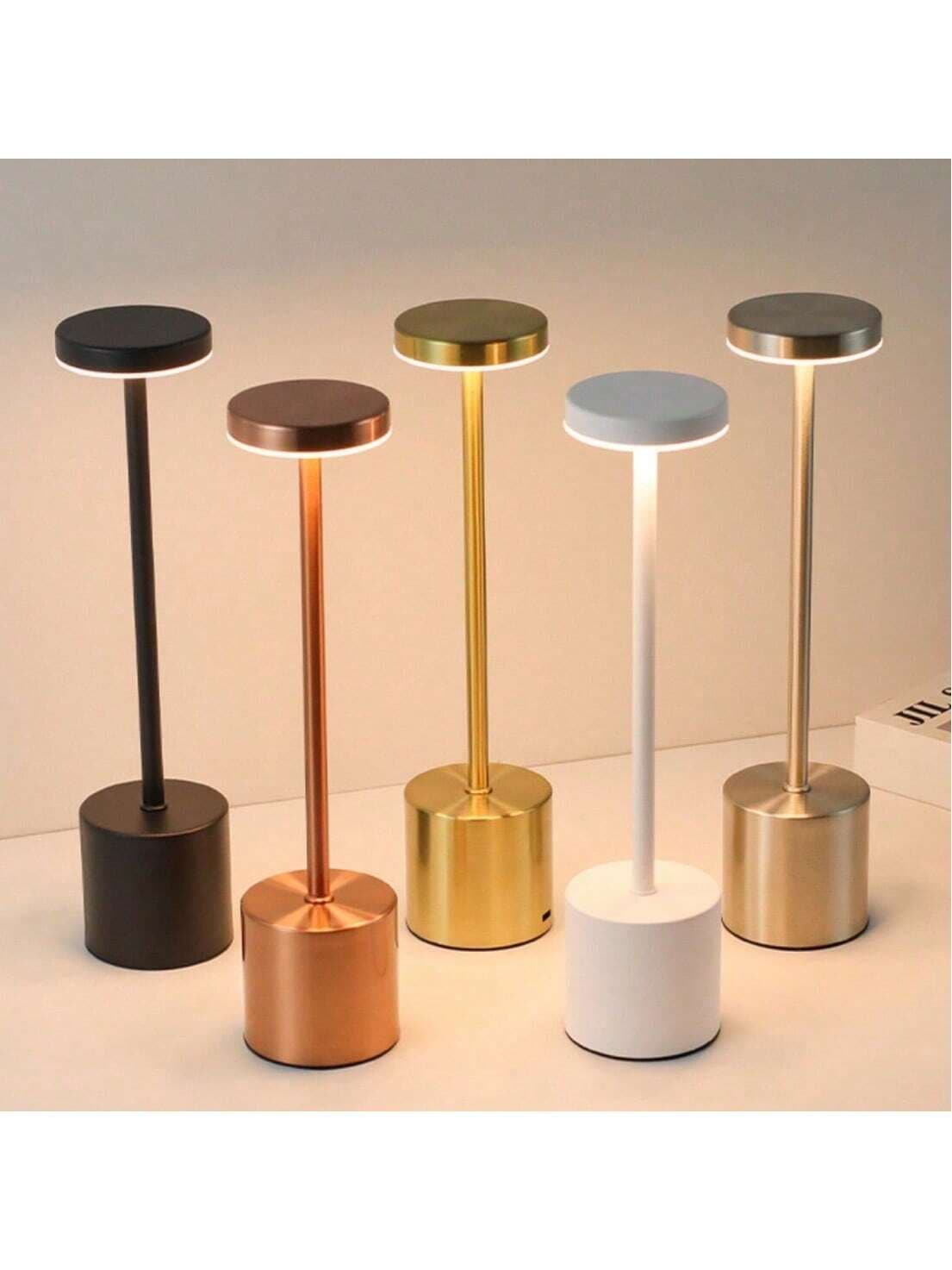 Modern Touch Dimming LED Lamp,Cold And Warm Light/Neutral Light Three Color Temperature Switching,Metal Structure,USB Fast Charging/Suitable For Bedroom/Living Room/Study Room Ambient Light/Holiday Table Lighting Decoration