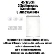1 Set Blackout Roller Blind Includes 3 Suction Cups 3 Adhesive Hooks No Drill Retractable Sunshade Portable Curtain For Home Bathroom Kitchen Office - Sunshade Roller Blind - View 24