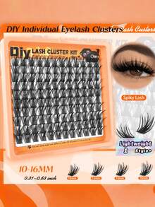 120 Clusters Natural Wispy Cat Eye Pre Made Individual Lash Clusters 10-15mm Fluffy Soft Reusable Eyelash Extensions For Daily Party Makeup Gift - D - View 1