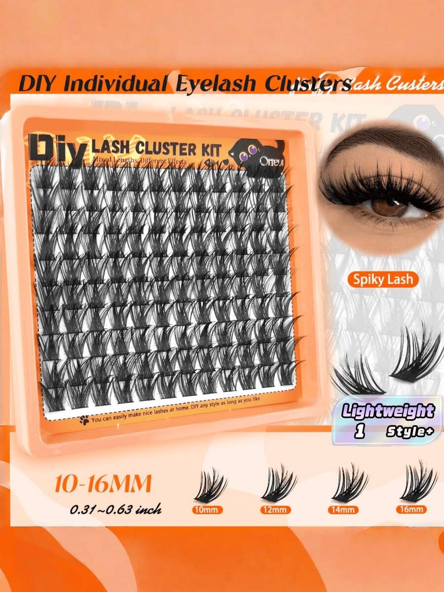 120 Clusters Natural Wispy Cat Eye Pre Made Individual Lash Clusters 10-15mm Fluffy Soft Reusable Eyelash Extensions For Daily Party Makeup Gift - D - View 1