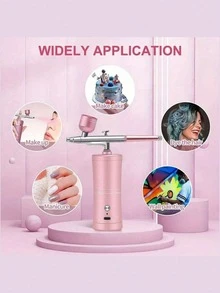 1 Set Super Stable Spray Gun Kit: Precision Spray Gun For Nail Art,900mAh Rechargeable Battery For Model Making, Portable Makeup Spray Gun Suitable For Gel Manicure, Ombre French Manicure, Etc. - Multicolor - View 9