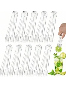 6/10 Pcs Buffet Tongs, 6.3 Inch Mini Food Service Utensil Clip, Transparent Kitchen Tong, Mini Ice Tong, Mini Dining Clip, Sugar Cube Mini Ice Tong For Tea & Coffee Parties, Celebrations, Bars, Salad, Dessert, Sandwich, Barbecue, Cookies - transparent - View 11