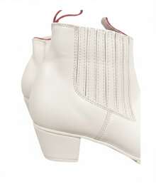 White Folkloric Dance Booties For Men In Synthetic Leather With Shoe Heel - White - View 3