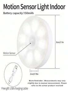 نموذج جديد من مصباح الليل الذكي بحساس، 8 مصابيح LED بلون واحد مغناطيسي 150mAh، حساس الأشعة تحت الحمراء اللاسلكي، قابل للفصل وشبه مدمج، مناسب للقباب وإضاءة القراءة، لا حاجة للبحث في الظلام - متعدد الألوان - مقاس واحد يناسب الجميع - مشاهدة 3