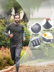 1PC UPF 50+ UV Protection Cooling Arm Sleeves, Breathable Compression Sports Arm Covers For Cycling, Golf, Basketball, Football, Running, Unisex Adult, Lightweight & Sweat-Resistant - multicolor - View 4