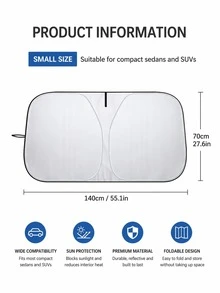 Stay Cool And Protected With 1pc Car Sunshade For Summer - multicolor - View 3