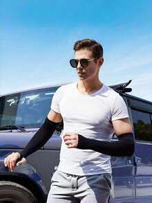 1PC UV Protection Cycling Gloves, Polyester Fiber With Letter Patterns, Blocks Harmful Sun Rays To Shield Eyes, Ideal For Cycling, Motorcycling, Running, Hiking, Driving & Outdoor Sports, Lightweight Breathable Fit - multicolor - View 6