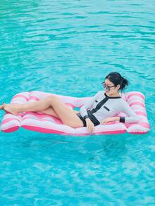Oversized Inflatable Sunbathing Pool Lounge Chair Floating Bed-Four-In-One UV-Proof PVC Sunbathing Bed, Suitable For Adults, Summer Pool Parties, Lakes, Beaches (Blush Pink), Summer Relaxation | Summer Fun Floating Bed. - Multicolor - View 6