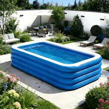 1PC Luxury Foldable Portable Multi-Layer Inflatable Swimming Pool, Suitable For Adults And Families - Durable Thickened PVC Material, Great For Water Entertainment In Garden, Backyard Or Rooftop - Inflatable swimming pool - View 5