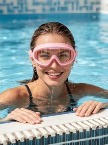 1pc Large Frame Anti Fog Swimming Goggles Wide View Comfortable Seal UV Protection Clear Vision For Pool Beach Training Water Sports Summer Swim Gear Gift - Pink - View 3