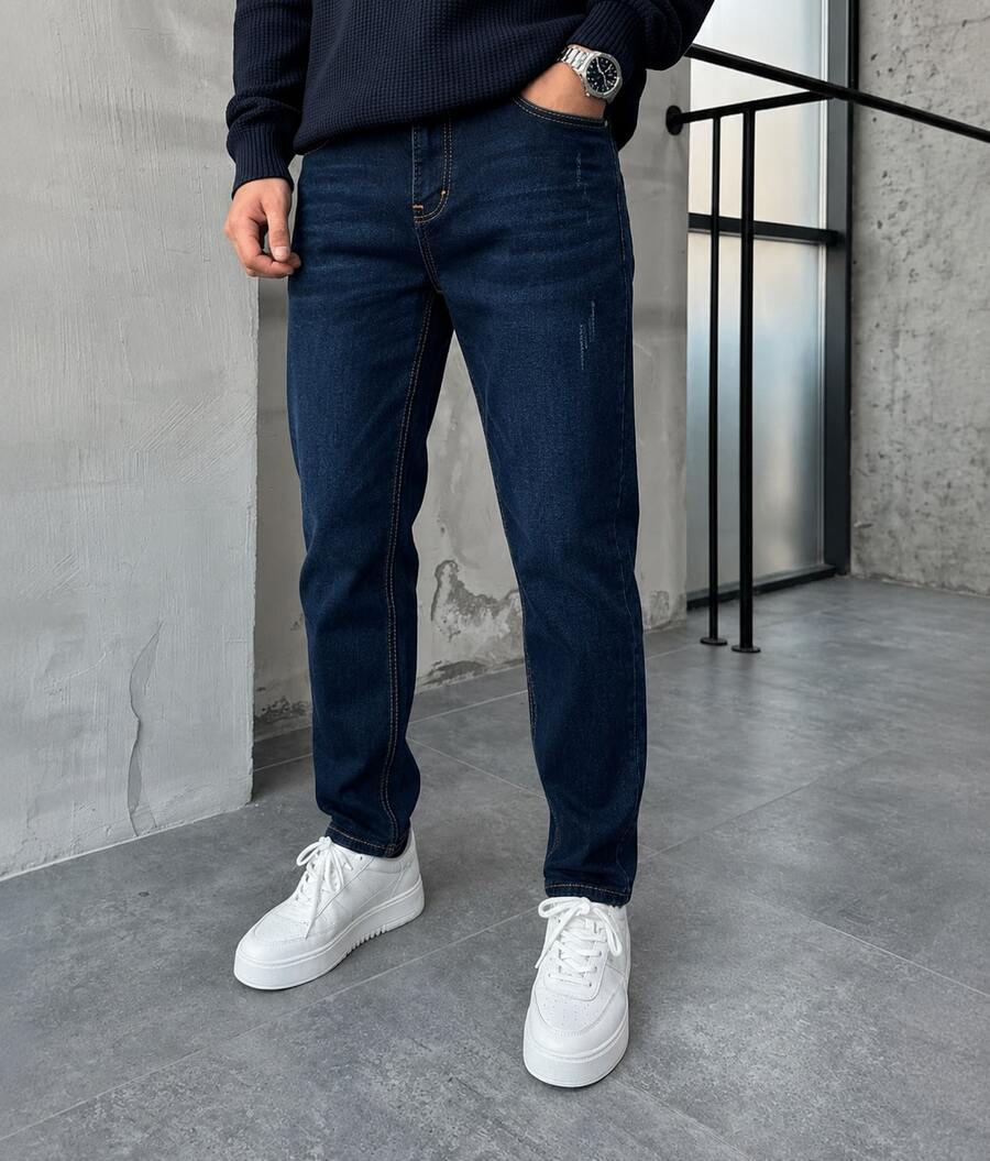 Impala Men's Jeans Slim Fit Stretch Color Dark Indigo For Daily Use - Dark Wash - View 1