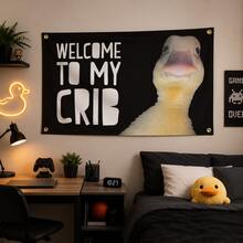 Welcome To My Cabin 3英尺 x 2英尺耐用旗幟，附黃銅孔眼，適合大學宿舍裝飾、戶外、派對 - 彩色 - 查看 4