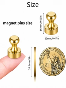10Pcs Silver Push Pin Magnets, Small Round Fridge & Whiteboard Magnets For Refrigerator, Office, Classroom, Map, Locker And Home Organization - 10Pcs - View 6