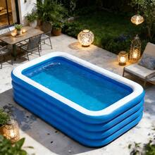 1PC Luxury Foldable Portable Multi-Layer Inflatable Swimming Pool, Suitable For Adults And Families - Durable Thickened PVC Material, Great For Water Entertainment In Garden, Backyard Or Rooftop - Inflatable swimming pool - View 6
