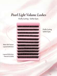 1pc 10 Rows D Curl Wispy Soft Lightweight Fluffy Crisscross Natural Lash Clusters Individual Lashes DIY Eyelash Extension Reusable Easy Apply Daily Party Makeup Gift - D - View 4