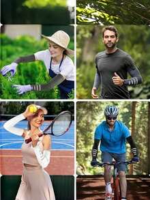 1PC UPF 50+ UV Protection Cooling Arm Sleeves, Breathable Compression Sports Arm Covers For Cycling, Golf, Basketball, Football, Running, Unisex Adult, Lightweight & Sweat-Resistant - multicolor - View 2