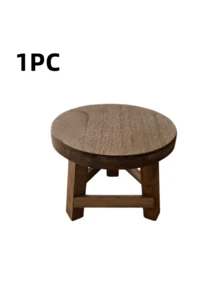Wooden Plant Stool, Small Round Plant Pot Stand For Indoor & Outdoor Use, Decorative Flower Pot Display Pedestal, Tall Wooden Plant Base For Living Room, Courtyard & Balcony - multicolor - View 4